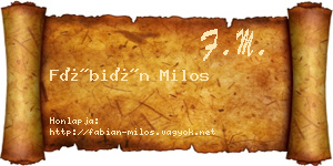 Fábián Milos névjegykártya