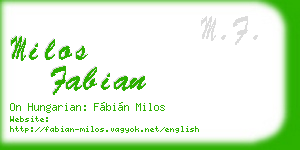 milos fabian business card